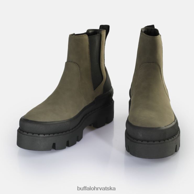 kaki/crna Buffalo raven chelsea veganska gležnjača |čizme TDD6T362
